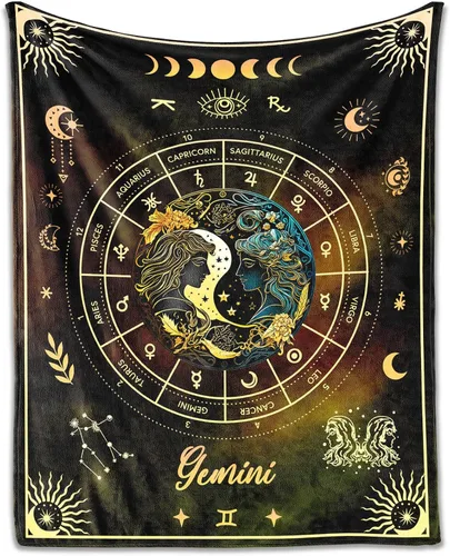 Miniatura 24 de Manta Acuario para Regalos, 40" x 30" Manta Rectangular de Franela del Zodiaco Acogedora, Regalo para Niños Niñas Adolescentes Mujeres Hombres