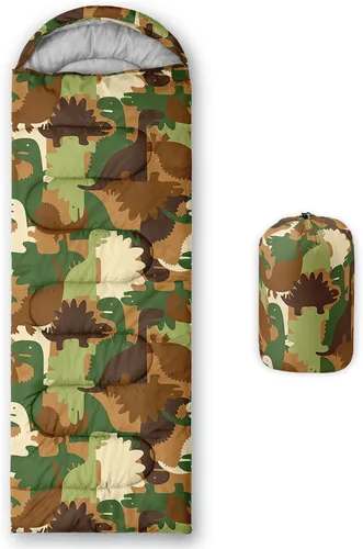Miniatura 14 de AILONEN Saco de dormir de campamento de dibujos animados para niños y niñas, adultos, ligero e impermeable, 3 estaciones, clima cálido y frío