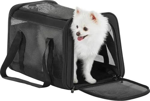 Miniatura 14 de PETSFIT Transportador de gatos de lados suaves con hebillas de seguridad patentadas, cremalleras bloqueables y correa de seguridad, transportador