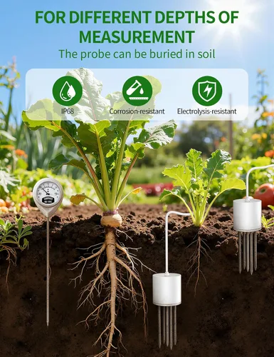 Miniatura 4 de 7 in 1 Soil Meter, Digital Soil Test Kit of PH/Sunlight/Fertility/Soil & Air Temp, Humidity Meter for Indoor & Outdoor Plant, Growing Environment