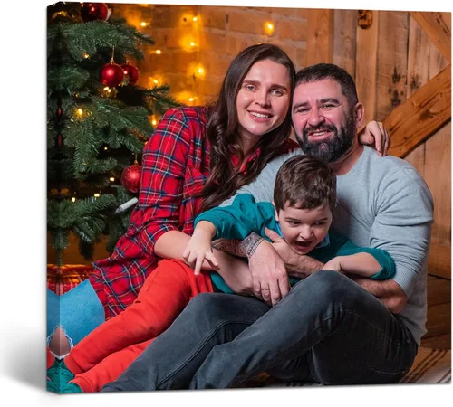 Miniatura 13 de GagetElec Foto personalizada al lienzo, impresiones en lienzo personalizadas con tus fotos (6 x 8 pulgadas enmarcadas), regalos de Navidad