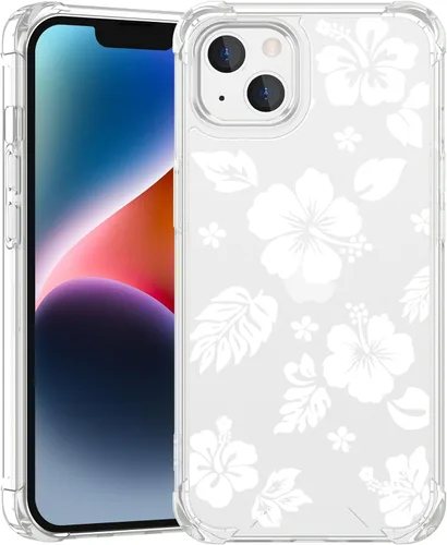 Miniatura 98 de Funda para iPhone 8 Plus y iPhone 7 Plus, linda funda Kawaii azul hibisco hawaiano floral estética floral para niñas preppy mujeres