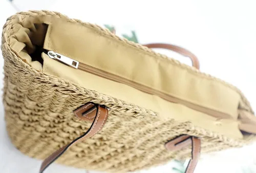 Miniatura 5 de Bolso Hobo de paja para mujer, bolso de hombro tejido, bolso grande para viajes de verano, playa, bolso hecho a mano