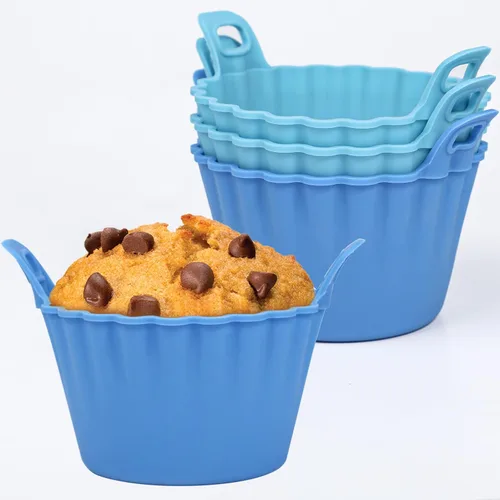 Miniatura 12 de Koluti Juego de 12 Moldes de Silicona Reutilizables para Hornear, Molde Antiadherente para Muffins y Cupcakes con Doble Asa, Sin BPA, Mini Moldes