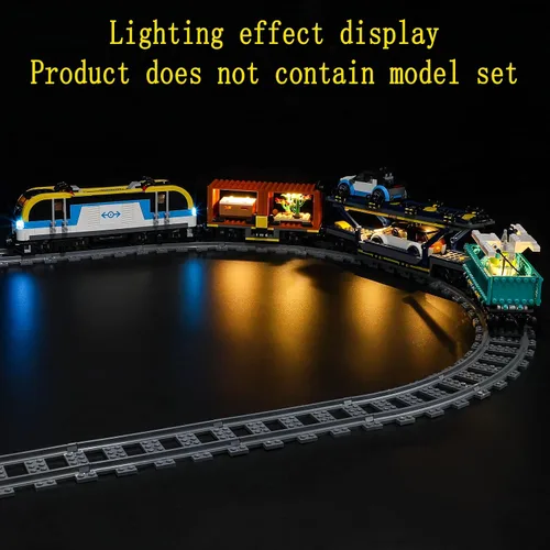 Miniatura 5 de GEAMENT Kit de luces LED compatible con Lego Freight Train - Juego de iluminación para modelo de construcción City 60336