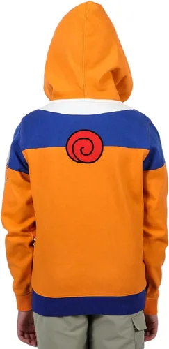 Miniatura 3 de Bioworld Naruto Uzumaki Naruto Cosplay - Sudadera con capucha con cremallera para niños, Multicolor