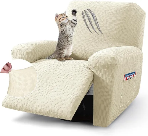 ZNSAYOTX 2026 Funda elástica para sillón reclinable de 3 piezas (61 cm-94 cm) Fundas súper suaves para silla reclinable con bolsillo grande y lazos