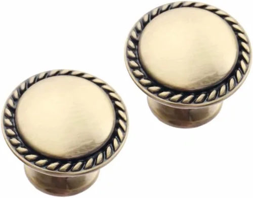 Perilla redonda de estilo retro para armario, cajón, muebles de cocina, vestidor, puerta, armario y persianas de baño, manija de tirador de bronce