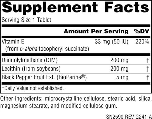 Miniatura 2 de Source Naturals DIM, diindolilmetano 200 mg con bioperina, vitamina E y más - 120 tabletas