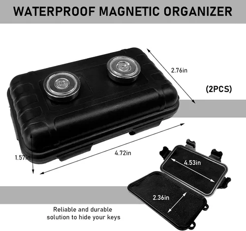 Miniatura 2 de KVAEY 1 pieza Caja magnética para llaves, soporte impermeable para llaves para interiores y exteriores con imán fuerte, contenedor portátil