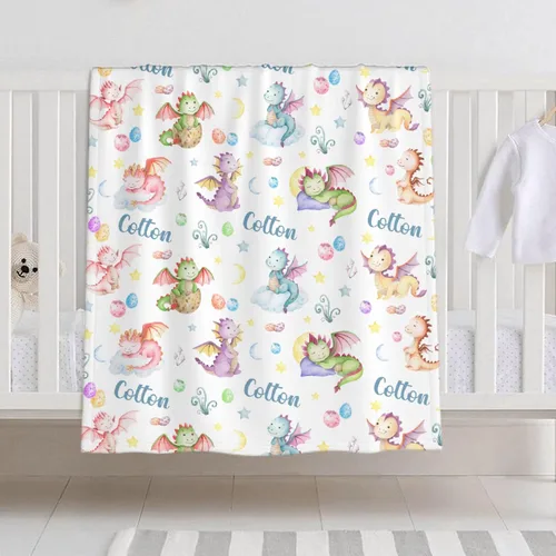 Miniatura 24 de Manta de bebé personalizada con nombre – Manta de león para niños pequeños, bebés, niños, ducha, recién nacidos – Cochecito de bebé, decoración