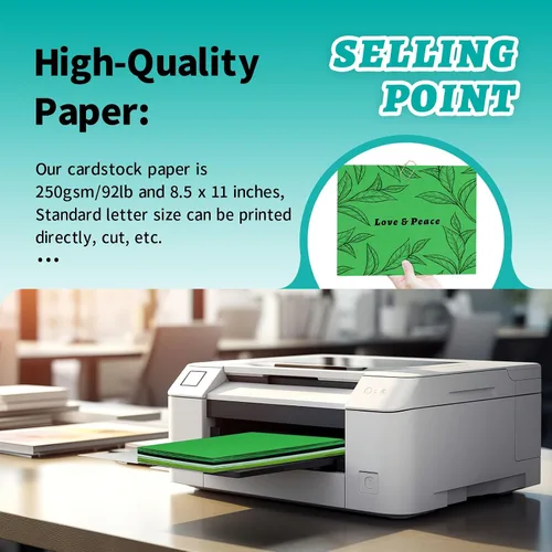 Miniatura 3 de Paquete de 24 cartulina verde de 8.5 x 11 pulgadas, papel de construcción verde, papel grueso para suministros de manualidades (mezcla verde)