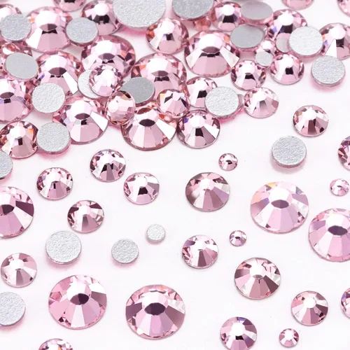 Miniatura 13 de Dowarm 2650 diamantes de imitación de cristal con parte trasera plana, 6 tamaños de 0.059 in a 0.256 in, cristales de parte trasera plana