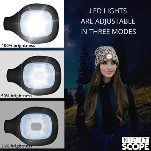 Miniatura 5 de Night Scope Rechargeable LED Warm Knit Beanie foe Women Men