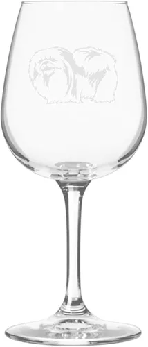 Miniatura 37 de Copa de vino de 12.75 onzas con diseño de perro grabado