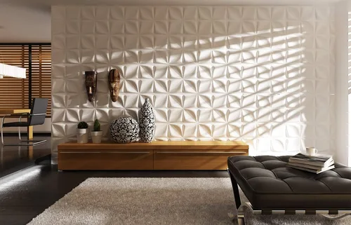 Miniatura 3 de Art3d Panel de pared 3D blanco PVC, diseño de flor cubre hasta 3 metros cuadrados, para decoración de paredes interiores en sala de estar