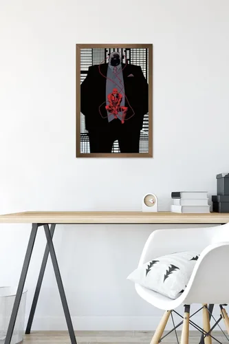 Miniatura 6 de Trends International Marvel Comics Daredevil - Póster de pared Kingpin Shadow, 22.4 pulgadas de largo x 14.7 pulgadas, versión enmarcada en bronce