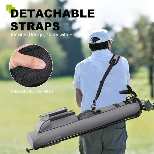 Miniatura 6 de UNIHIMAL Bolsa de Golf Ligera con Soporte para Transportar – Fácil de Transportar y Duradera Bolsa de Golf Pitch n Putt para el Campo de Práctica