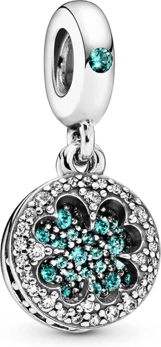 PANDORA Jewelry Lucky - Colgante de trébol de cuatro hojas de cristal y circonita cúbica en plata de ley Metal Cristal Circonita cúbica