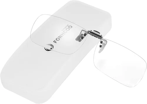 FONHCOO Lentes de bloqueo de luz azul con clip para mujeres y hombres, clips en tus lentes graduados o de lectura, ligeros, sin marco, sin marco,