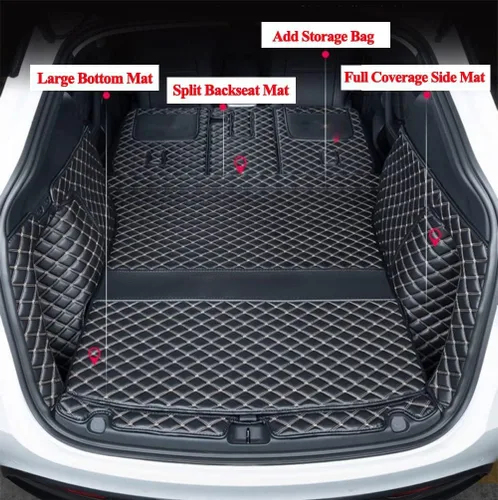 Miniatura 2 de Compatible con Porsche Macan (modelo de combustible), alfombrilla de maletero + protector de asiento trasero + cubierta de lados altos, alfombrilla