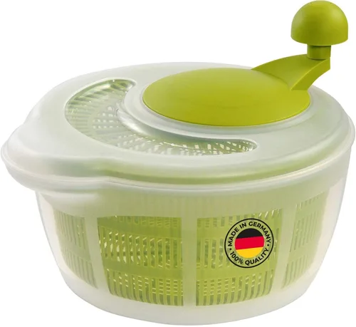 Westmark Germany Centrifugador de ensaladas fácil de usar para secar las verduras y mejorar el sabor de los condimentos, de 10 pulgadas Green/Clear