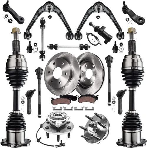 Miniatura 16 de Detroit Axle - Kit de extremo delantero RWD para Chrysler 300 Dodge Challenger Charger Upper Lower Control Arms rótulas de rodamiento de rueda Bujes