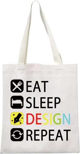 Miniatura 9 de MEIKIUP Regalo de diseñador Comer Dormir Diseño Repetir Maquillaje Bolsa Regalo para Diseñador de Interiores Diseñador Gr, Design Repeat Bag Negro