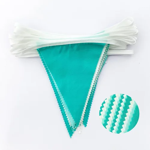 Miniatura 2 de Pancarta verde aguamarina de 32 pies para decoración de fiesta, bandera triangular, banderines de tela para boda, cumpleaños, compromiso, novia