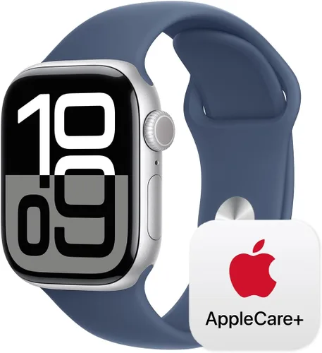 Miniatura 43 de Apple Watch Series 10 [GPS 42 mm] Smartwatch con caja de aluminio negro brillante y correa deportiva negra - M/L. Rastreador de fitness, aplicación