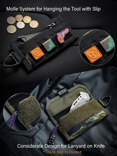 Miniatura 6 de TACTICAL GEEK - Organizador de bolsa de almacenamiento A2 M EDC, monedero de nailon, bolsillo de almacenamiento EDC multiusos, organizador