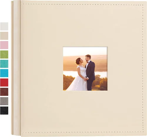 Miniatura 14 de potricher Álbum de fotos pequeño de 4 x 6 pulgadas, 200 fotos, cubierta de cuero, libro de fotos con 200 bolsillos horizontales para familia, boda
