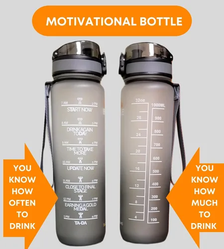 Miniatura 3 de TA-DA Botella motivacional con enfriador de latas. 32 onzas te dice cuánto debes y bebiste Con enfriador de latas es más cálido, más frío y cómodo
