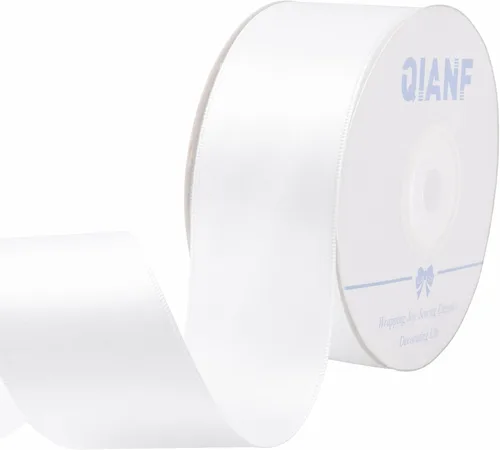 Miniatura 2 de QIANF Cinta plateada de satén de doble cara de 1-1/2 pulgadas para envolver regalos, lazos para el pelo, hacer cintas para el cabello, bandas