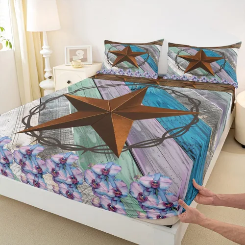 Miniatura 38 de Bonita sábana bajera ajustable para niños, tamaño individual, juego de ropa de cama rústica de pollo, decoración de dormitorio para niños y adultos
