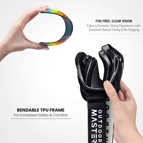 Miniatura 33 de OutdoorMaster OTG Gafas de esquí – Gafas sobre lentes para esquí y snowboard para hombres, mujeres y jóvenes – 100% de protección UV A1-vlt 46%