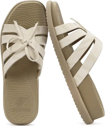 COFACE Sandalias ortopédicas elegantes para mujer, puntera cuadrada, cómodas, gruesas, atléticas, para recuperación, caminar, ligeras, de espuma
