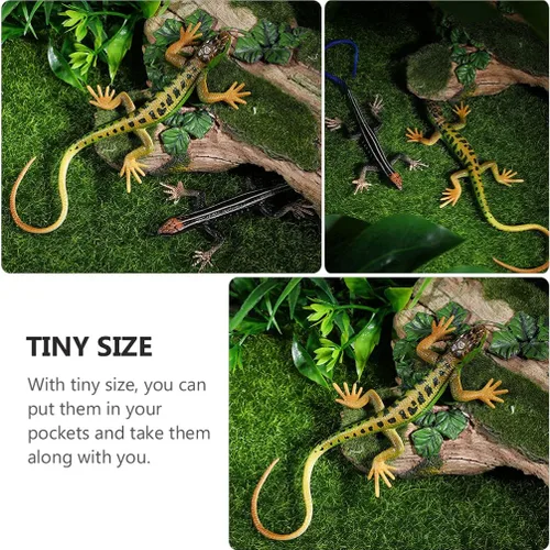 Miniatura 6 de NUOBESTY Figura de lagarto falso de juguete de plástico de lagarto figura de acción de reptil juguete para colección ciencia educativo (verde)