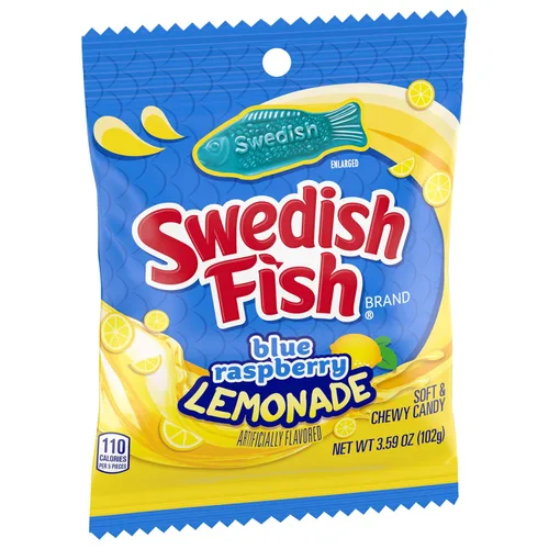 Miniatura 11 de SWEDISH FISH Caramelos suaves y masticables de limonada de frambuesa azul, caramelos a granel, bolsas de 12-3.59 onzas