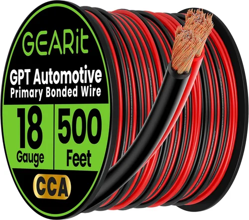 Miniatura 12 de GEARit Cable de calibre 12 (200 pies - negro/rojo) GPT Automotive Primary Bonded Wire - 2 conductores CCA para audio de automóvil, altavoz, arnés