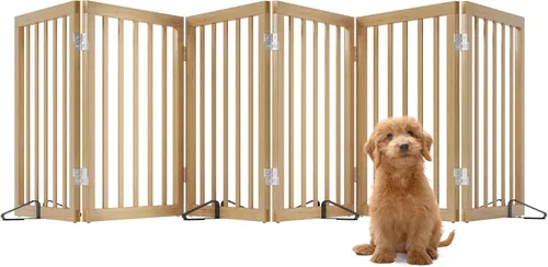 Miniatura 27 de Puerta plegable negra para mascotas de 18-55 pulgadas para escaleras y puertas, valla de puerta para cachorros