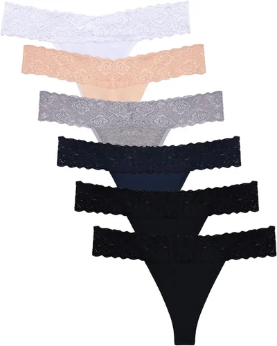 Sunm Boutique Lace Thongs for Women Thong Underwear Women Lace Panties Women Underwear Cotton Thongs for Women Pack