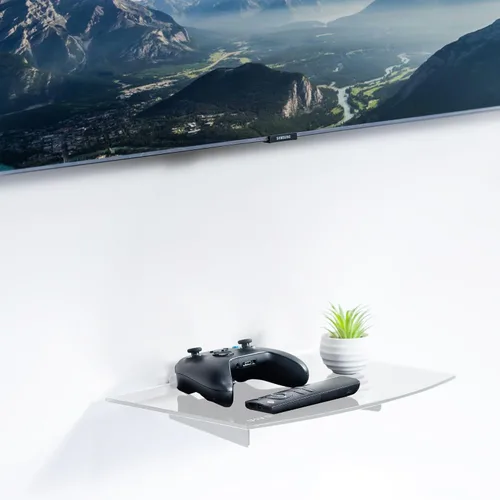 Miniatura 2 de VIVO, estante flotante de vidrio templado de pared para reproductor de DVD, audio, consolas de videojuegos, dispositivos de transmisión (MOUNT-SF011)