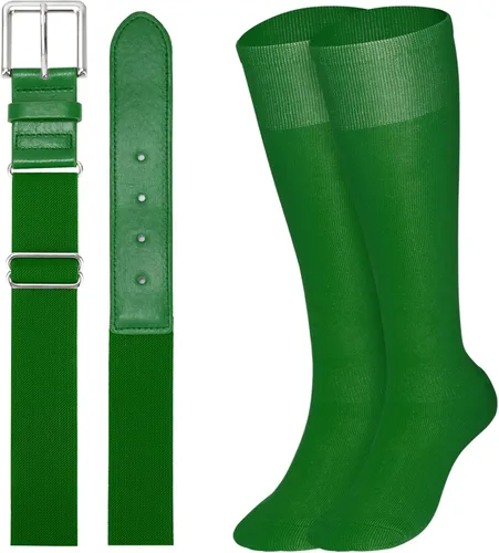 Miniatura 12 de XZQTIVE Conjunto combinado de calcetines de béisbol y softbol y cinturón de béisbol y sóftbol, calcetines de fútbol hasta la rodilla para niños