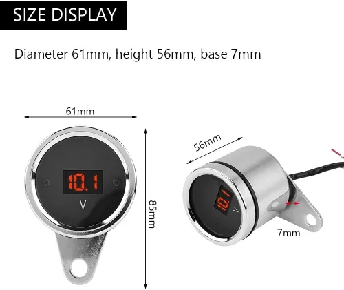 Miniatura 4 de Universal 2 en 1 impermeable LED digital voltímetro tacómetro medidor de metal odómetro velocímetro para motocicletas