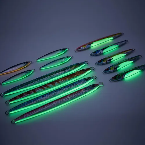 Miniatura 5 de OCEAN CAT Señuelos de pesca con jigging de paso lento, kit de plantillas brillantes para pesca en agua salada con ayuda de anzuelo lento, anzuelo
