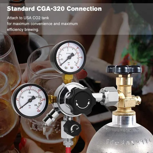 Miniatura 4 de FERRODAY Regulador de CO2 de doble calibre Regulador de Kegerator de cerveza Regulador de Co2 Barril de cerveza Regulador de Kegerator de doble
