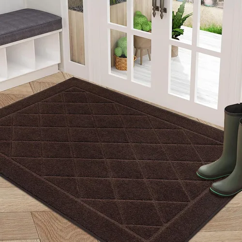 Miniatura 11 de BEQHAUSE Tapete para puerta de 20 x 32 pulgadas, tapete antideslizante para puerta, lavable, tapete para puerta de perro, resistente a las manchas