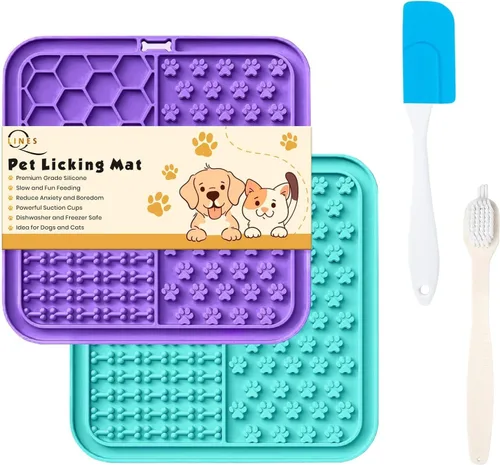 Miniatura 12 de Alfombrilla para lamer perros – Alfombrilla de alimentación lenta con ventosas para mantequilla de maní, golosinas de alimentos y yogur – 2