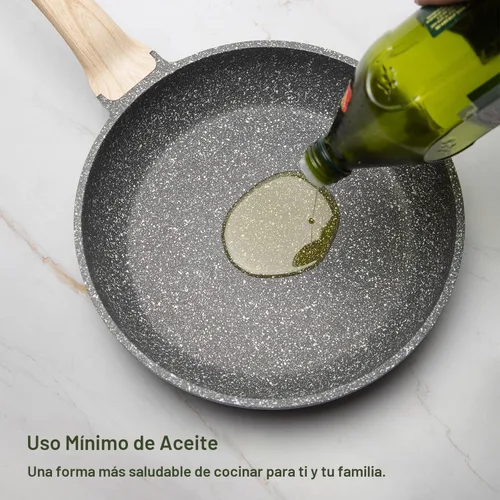 Miniatura 6 de CAROTE - Sartén antiadherente de 8 pulgadas con tapa de vidrio, sartén para huevos y tortillas, utensilios de cocina de granito, libre de PFOA